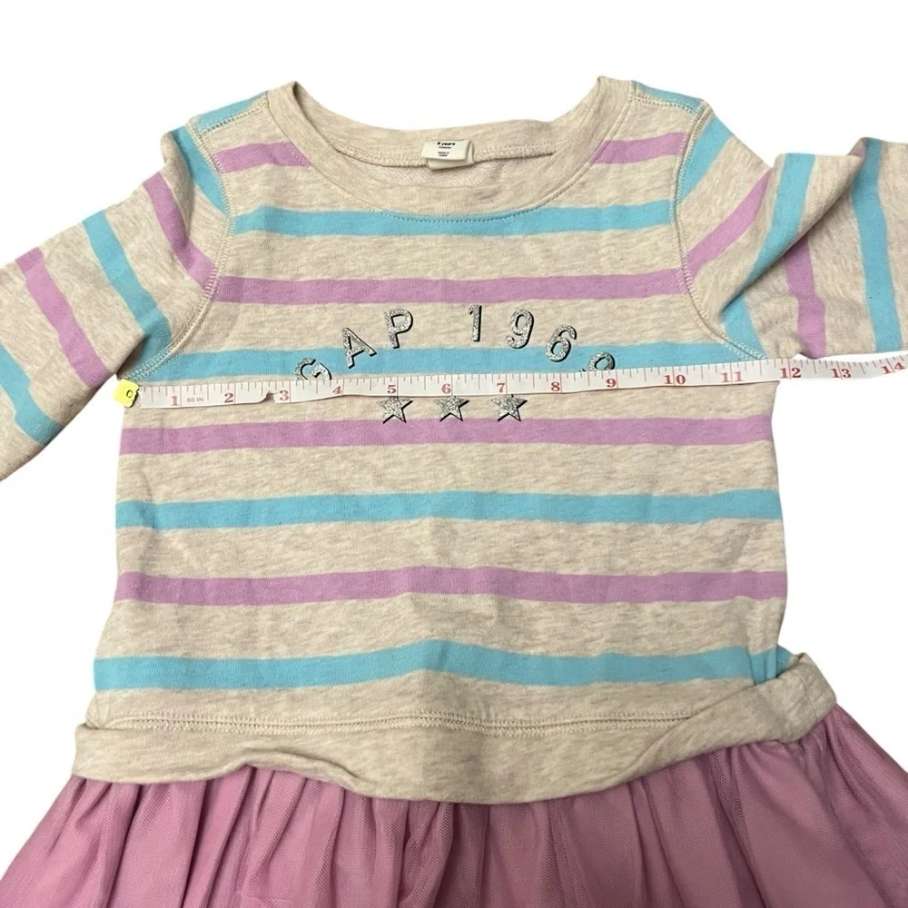 GAP|Kids Blue and Pink Long Sleeve Sweater Dress-Size 5 years